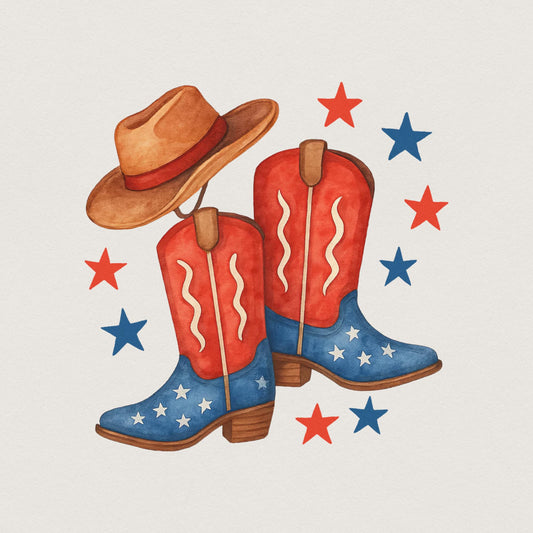 Coquette Cowgirl PNG, Aesthetic 4th of July - 300 DPI Design for T-Shirt