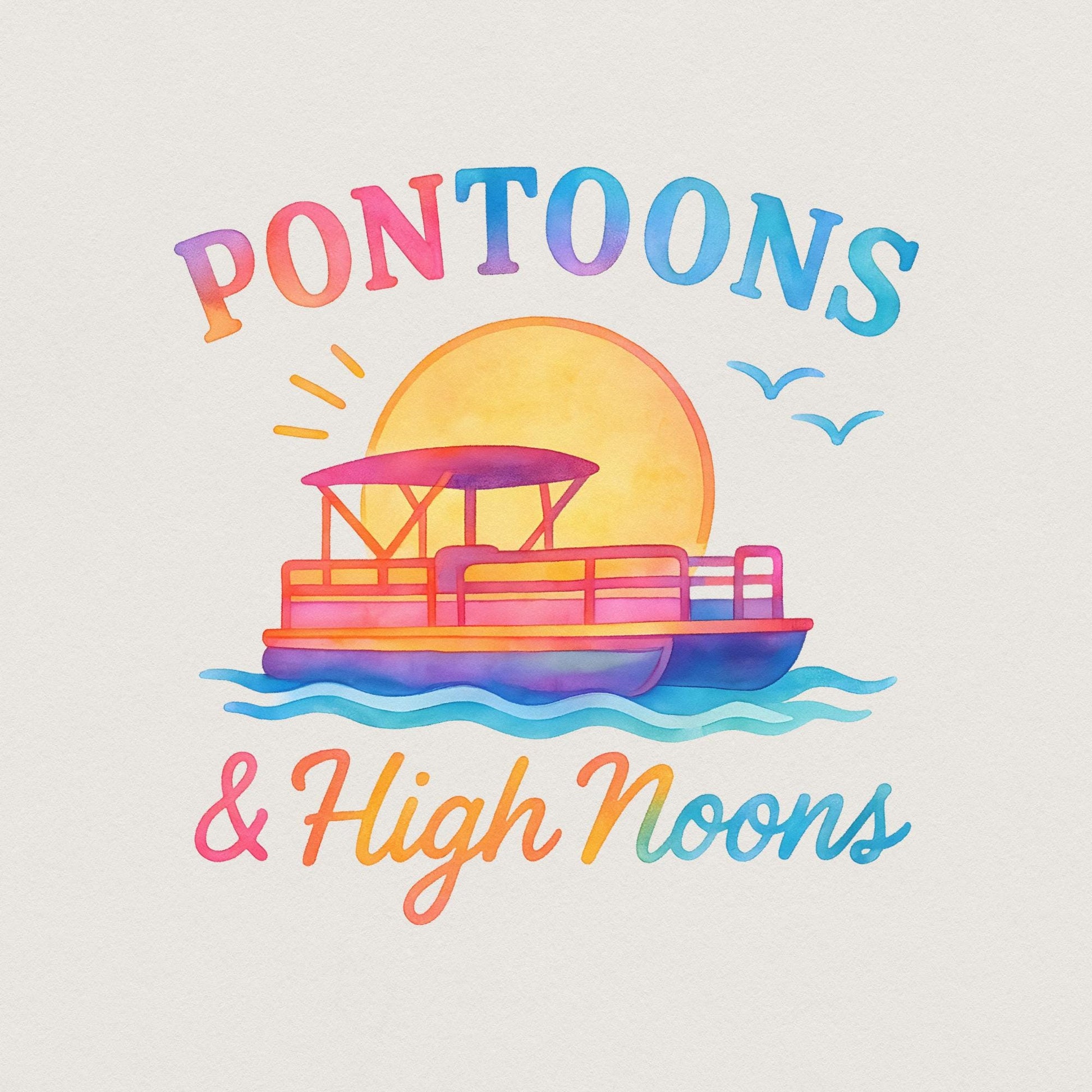 Pontoons and High Noons PNG, Pontoon png - 300 DPI Design for T-Shirt