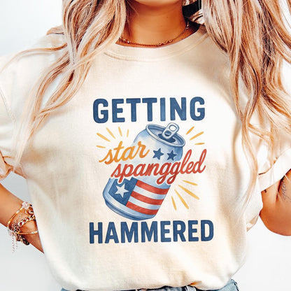 Getting Star Spangled Hammered PNG, Instant Download - 300 DPI Design for