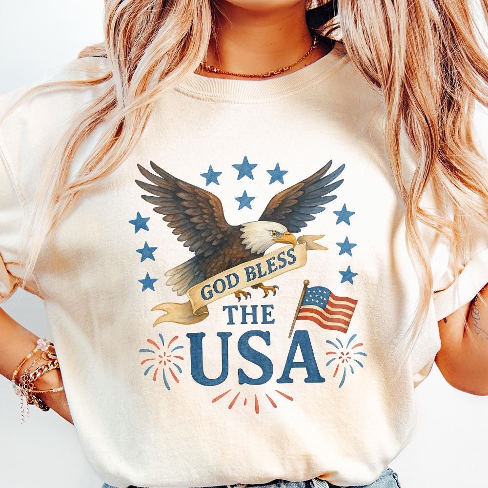 God Bless America PNG, 4th of July PNG - 300 DPI Design for T-Shirt