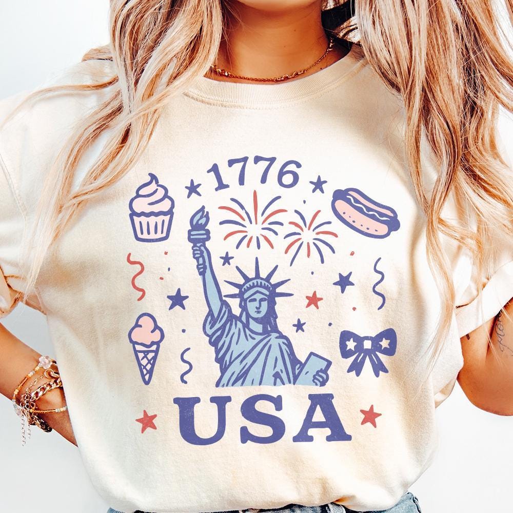Retro USA Coquette PNG, Preppy 4th of July PNG - 300 DPI Design for T-Shirt