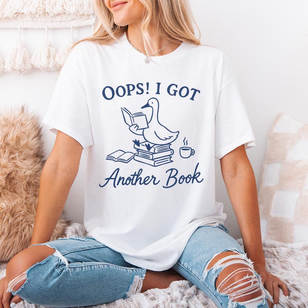 Oops I Bought Another Book Funny Goose PNG, Sassy Bookish Boho Floral -