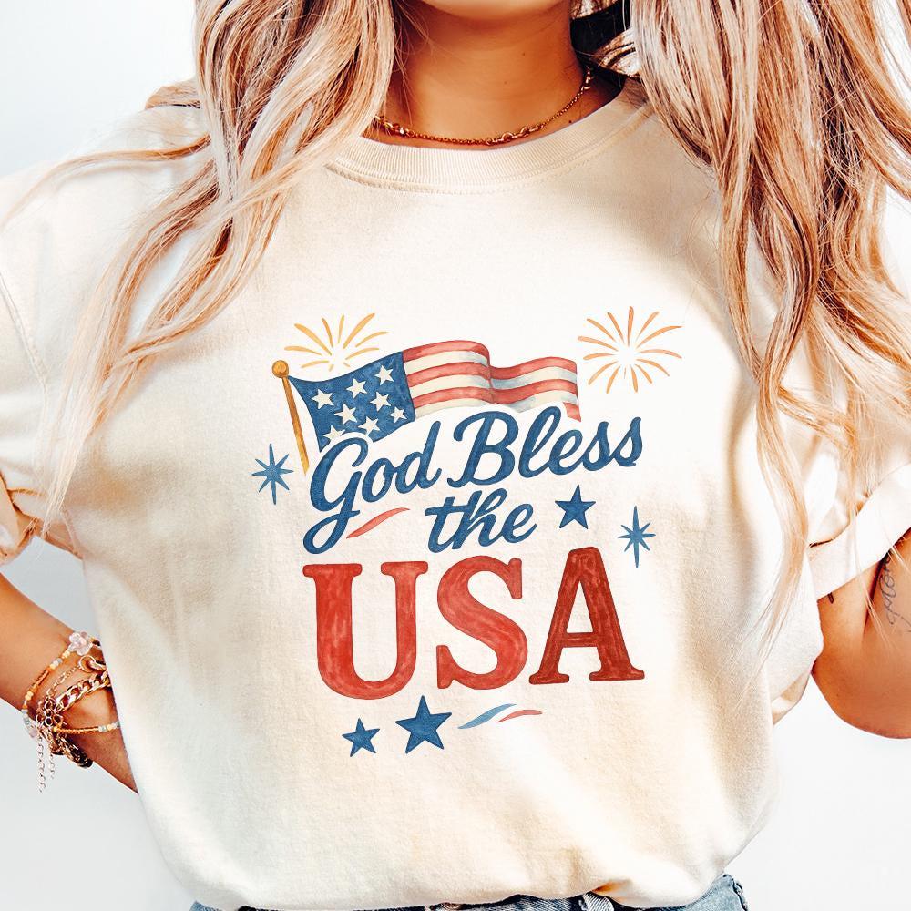 God Bless the USA PNG, 4th of July PNG - 300 DPI Design for T-Shirt