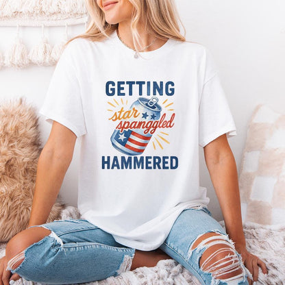 Getting Star Spangled Hammered PNG, Instant Download - 300 DPI Design for