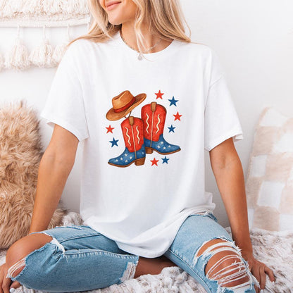 Coquette Cowgirl PNG, Aesthetic 4th of July - 300 DPI Design for T-Shirt