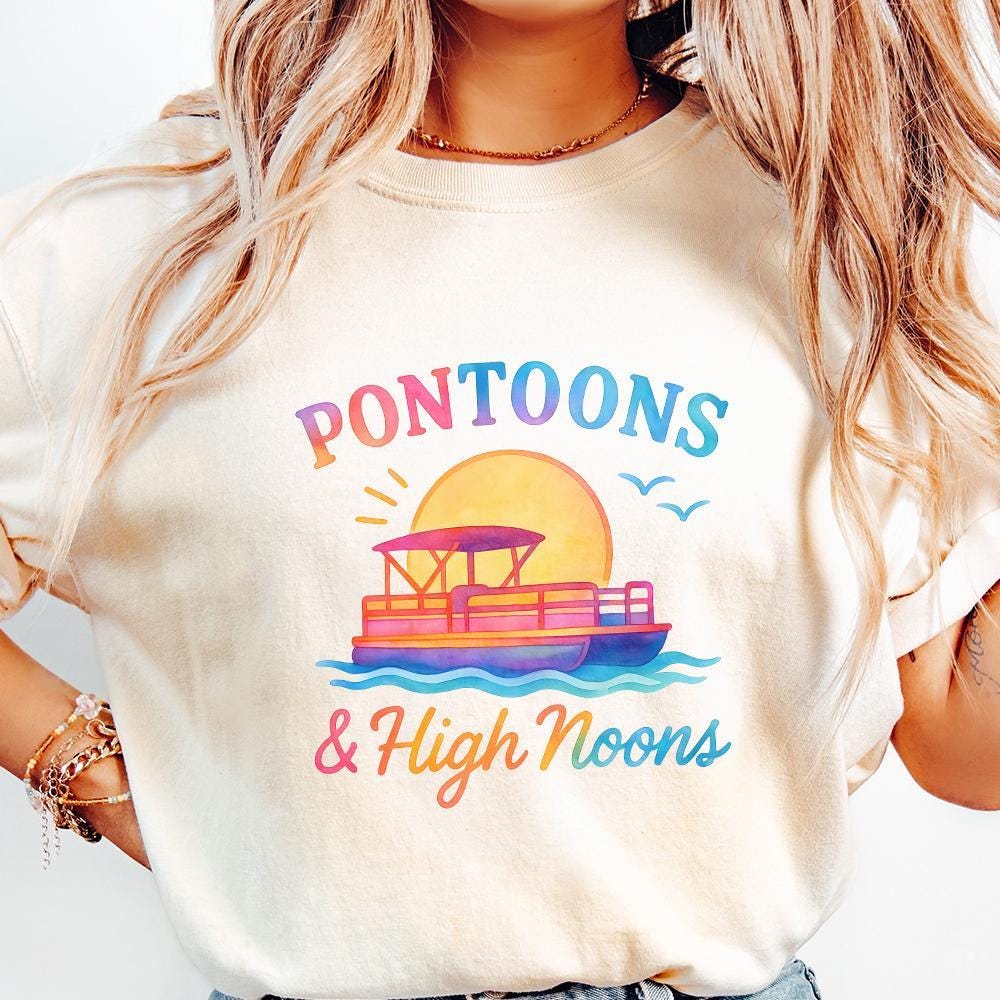 Pontoons and High Noons PNG, Pontoon png - 300 DPI Design for T-Shirt