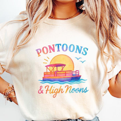 Pontoons and High Noons PNG, Pontoon png - 300 DPI Design for T-Shirt