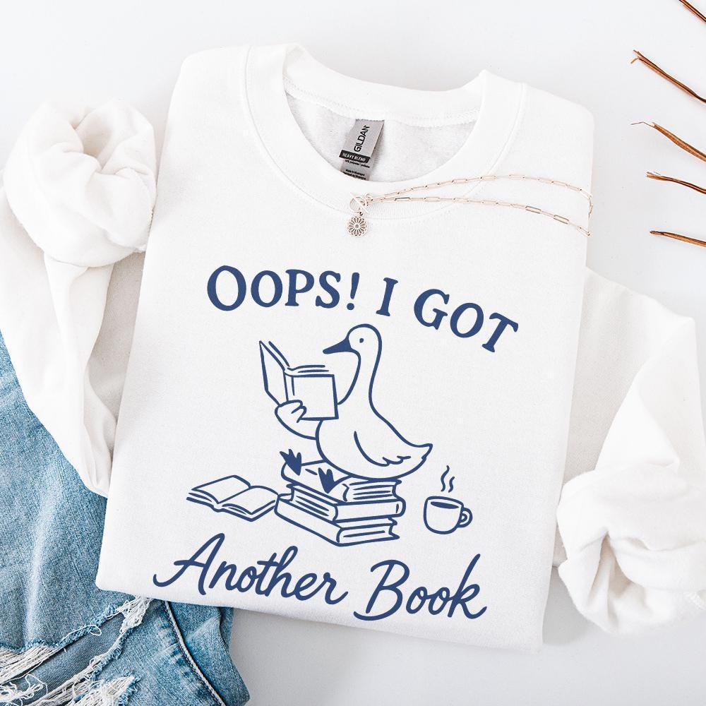 Oops I Bought Another Book Funny Goose PNG, Sassy Bookish Boho Floral -