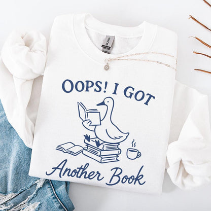 Oops I Bought Another Book Funny Goose PNG, Sassy Bookish Boho Floral -