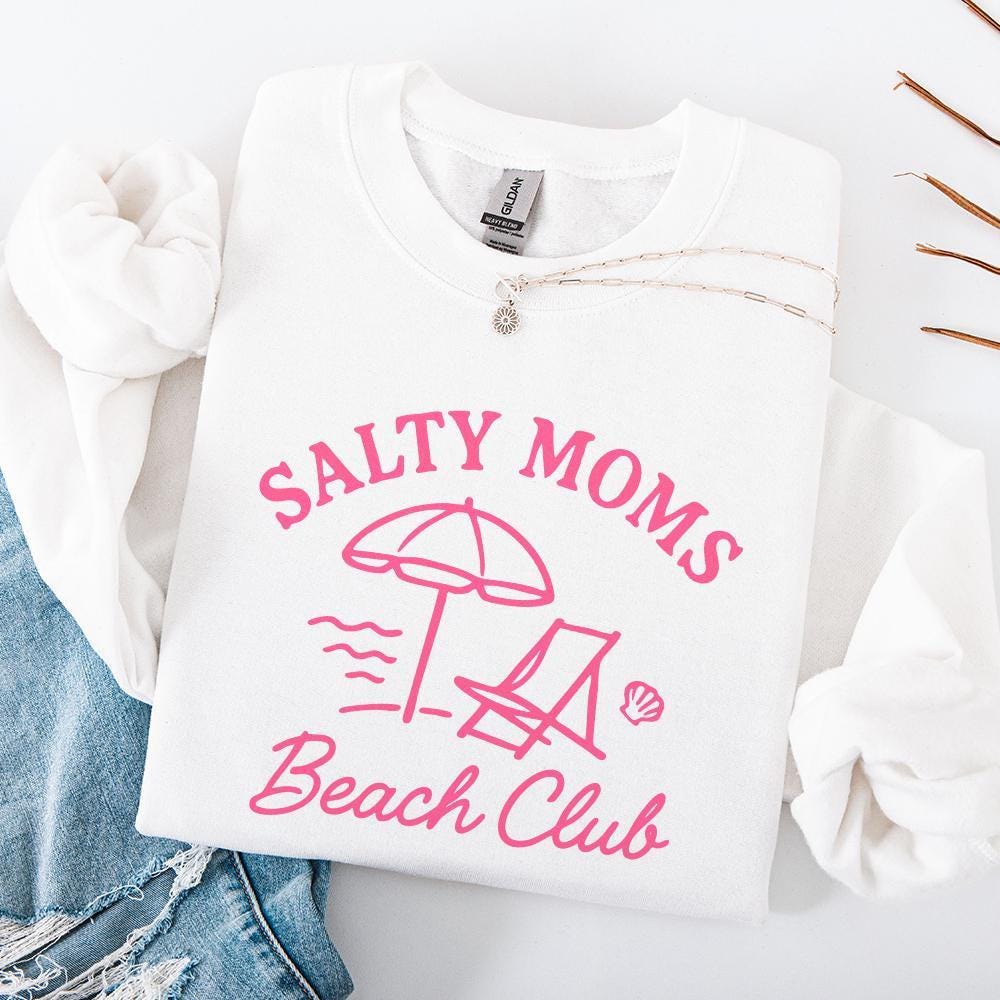 Salty Moms Beach Club Shirt, Beach PNG - 300 DPI Design for T-Shirt