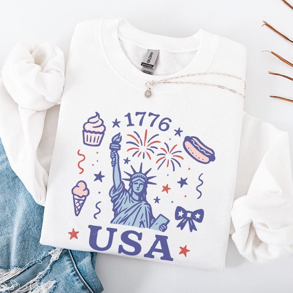 Retro USA Coquette PNG, Preppy 4th of July PNG - 300 DPI Design for T-Shirt