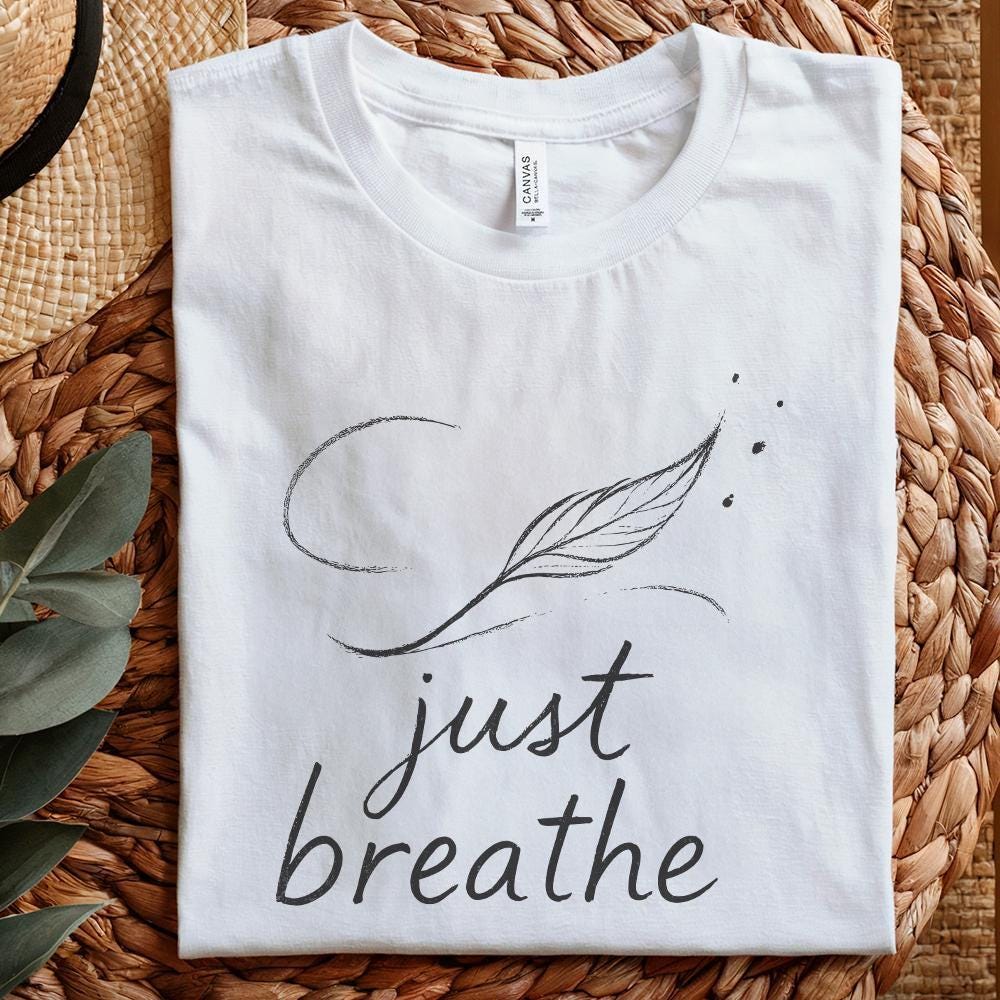 Just Breathe Dandelion png, Digital Download - 300 DPI Design for T-Shirt