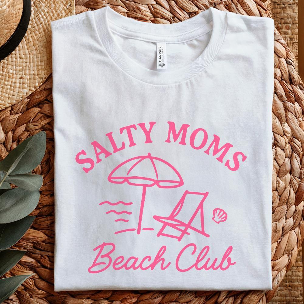 Salty Moms Beach Club Shirt, Beach PNG - 300 DPI Design for T-Shirt