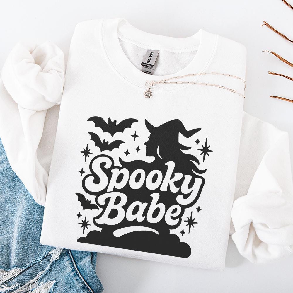 Spooky Babe png Files, Retro Halloween Shirt png - 300 DPI Design for