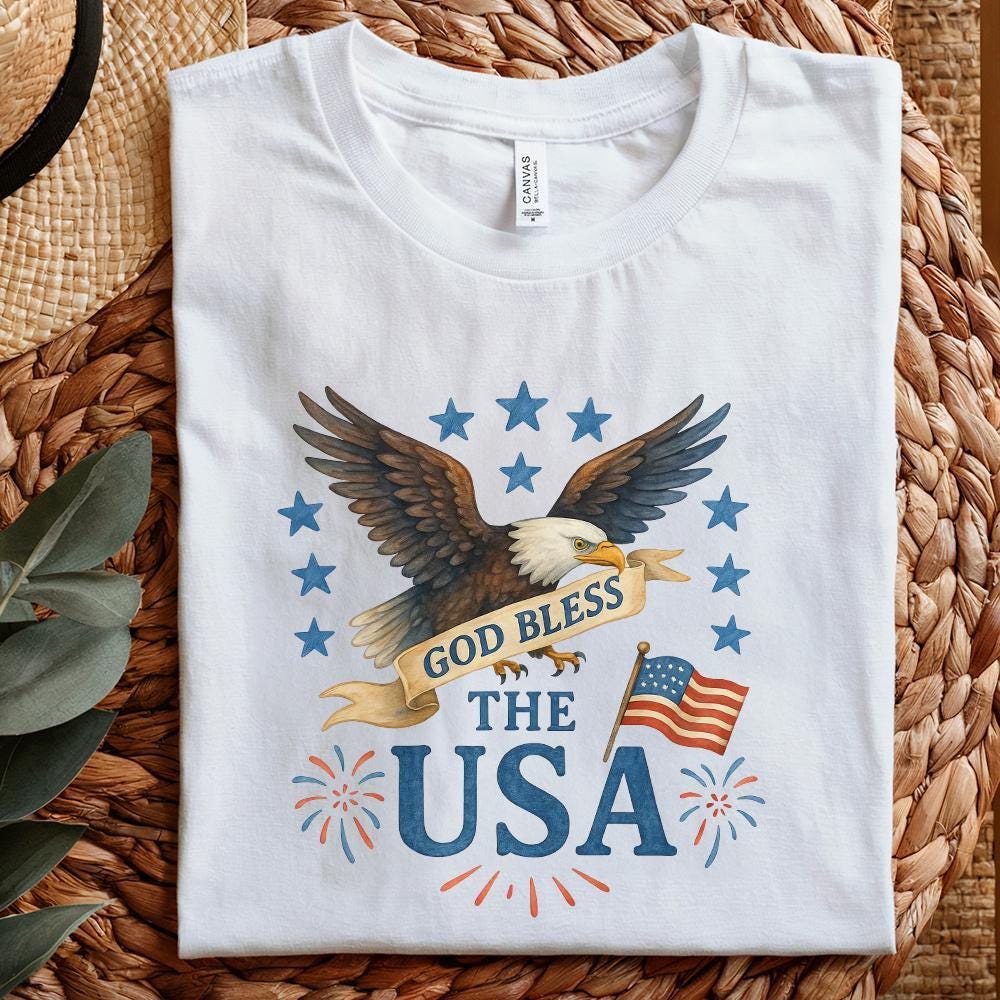 God Bless America PNG, 4th of July PNG - 300 DPI Design for T-Shirt