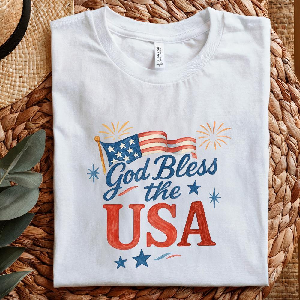 God Bless the USA PNG, 4th of July PNG - 300 DPI Design for T-Shirt