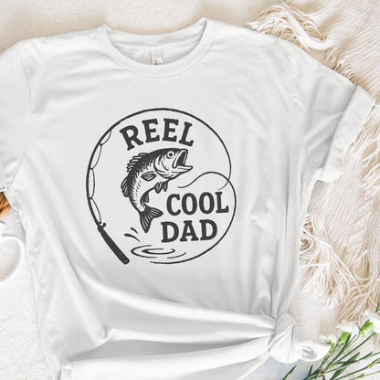 Retro Reel Cool Dad Png, Wishin' I Was Fishin' Png - 300 DPI Design for