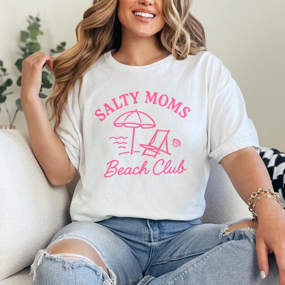 Salty Moms Beach Club Shirt, Beach PNG - 300 DPI Design for T-Shirt