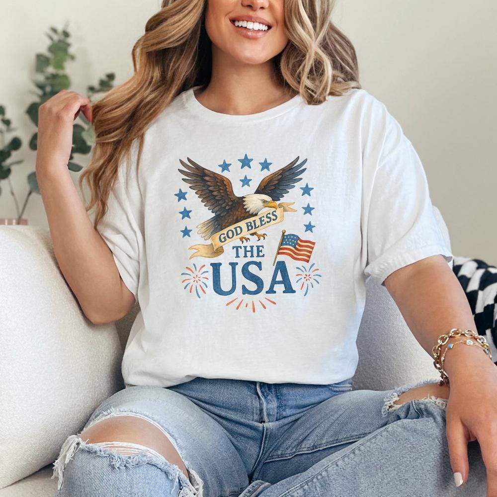 God Bless America PNG, 4th of July PNG - 300 DPI Design for T-Shirt