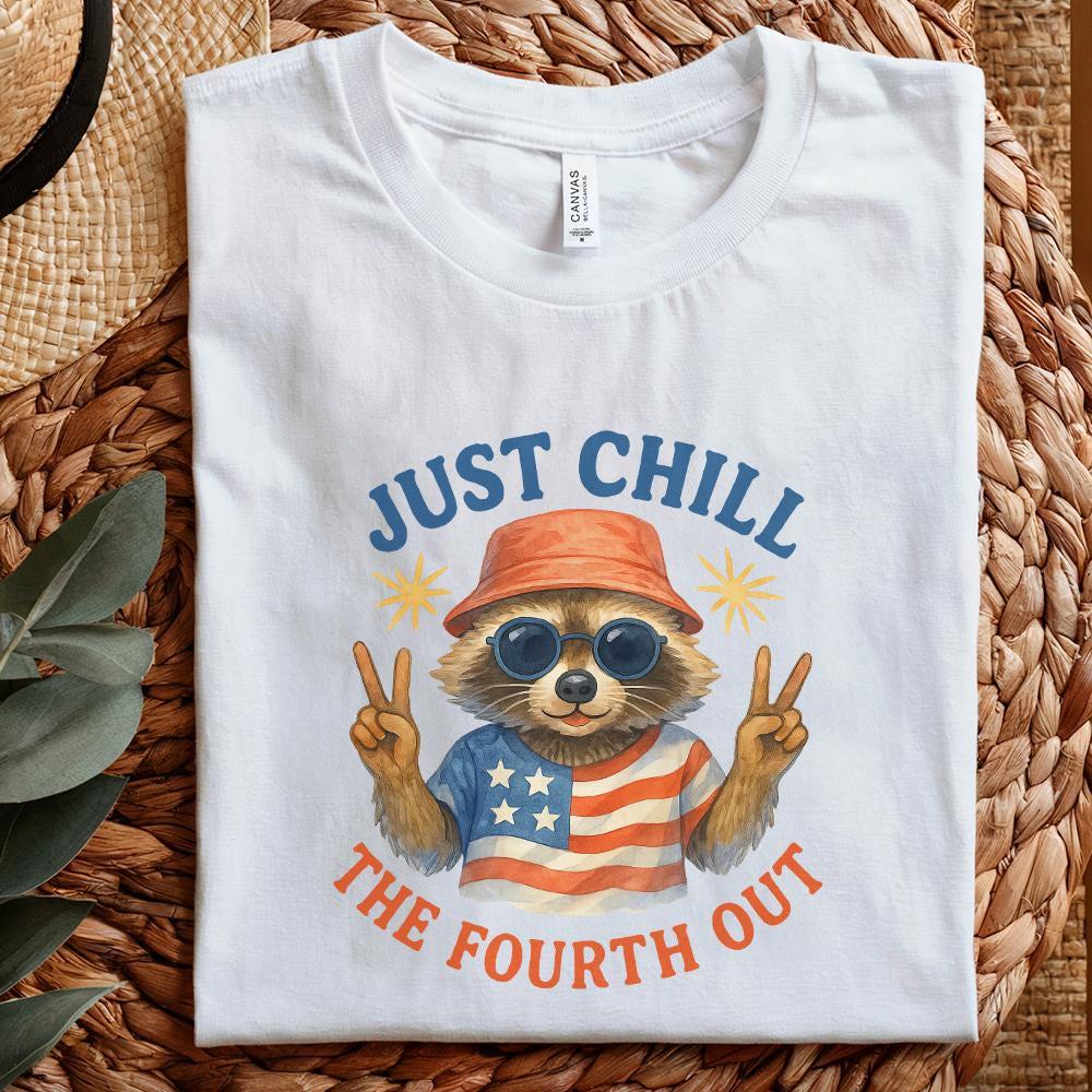 Raccoon Just Chill the Fourth Out png, America PNG - 300 DPI Design for