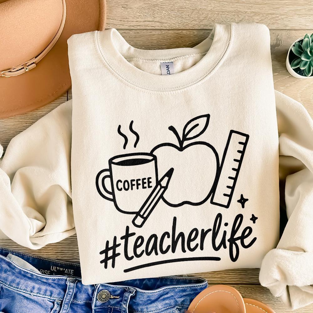 Teacher Life png, Back to School - 300 DPI Design for T-Shirt