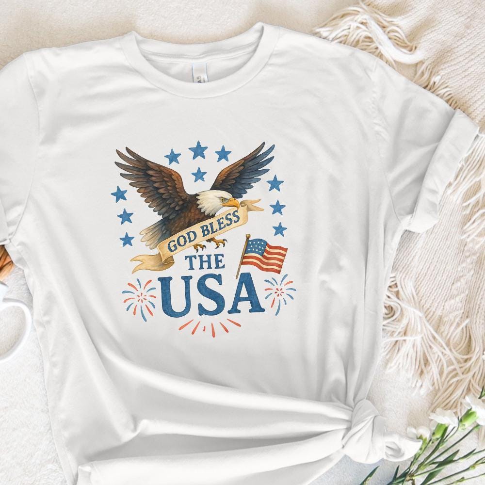 God Bless America PNG, 4th of July PNG - 300 DPI Design for T-Shirt
