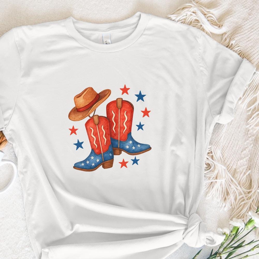 Coquette Cowgirl PNG, Aesthetic 4th of July - 300 DPI Design for T-Shirt