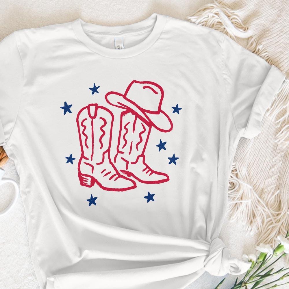 Coquette Cowgirl PNG, Preppy Country 4th - 300 DPI Design for T-Shirt
