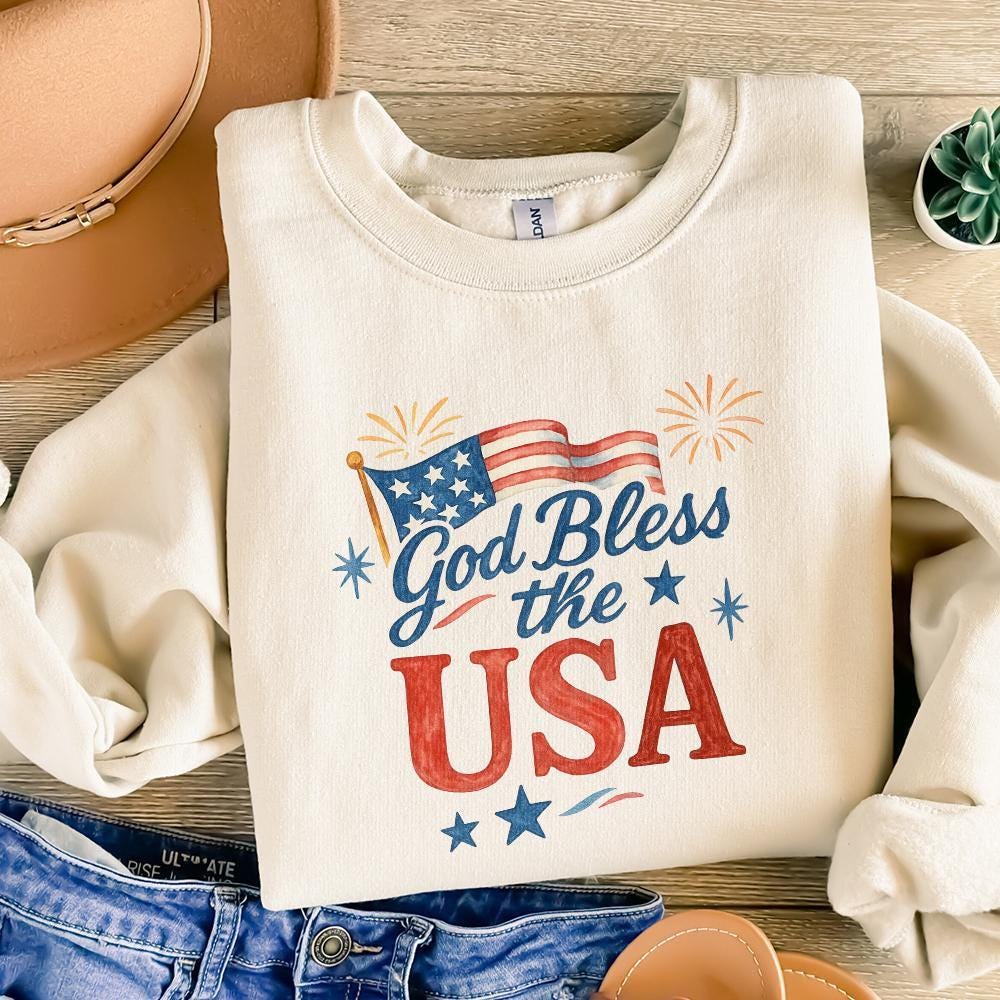 God Bless the USA PNG, 4th of July PNG - 300 DPI Design for T-Shirt