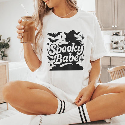 Spooky Babe png Files, Retro Halloween Shirt png - 300 DPI Design for