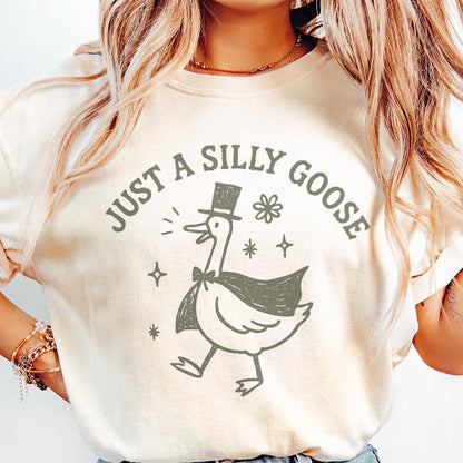 Just A Silly Goose PNG, Funny Goose Shirt - 300 DPI Design for T-Shirt