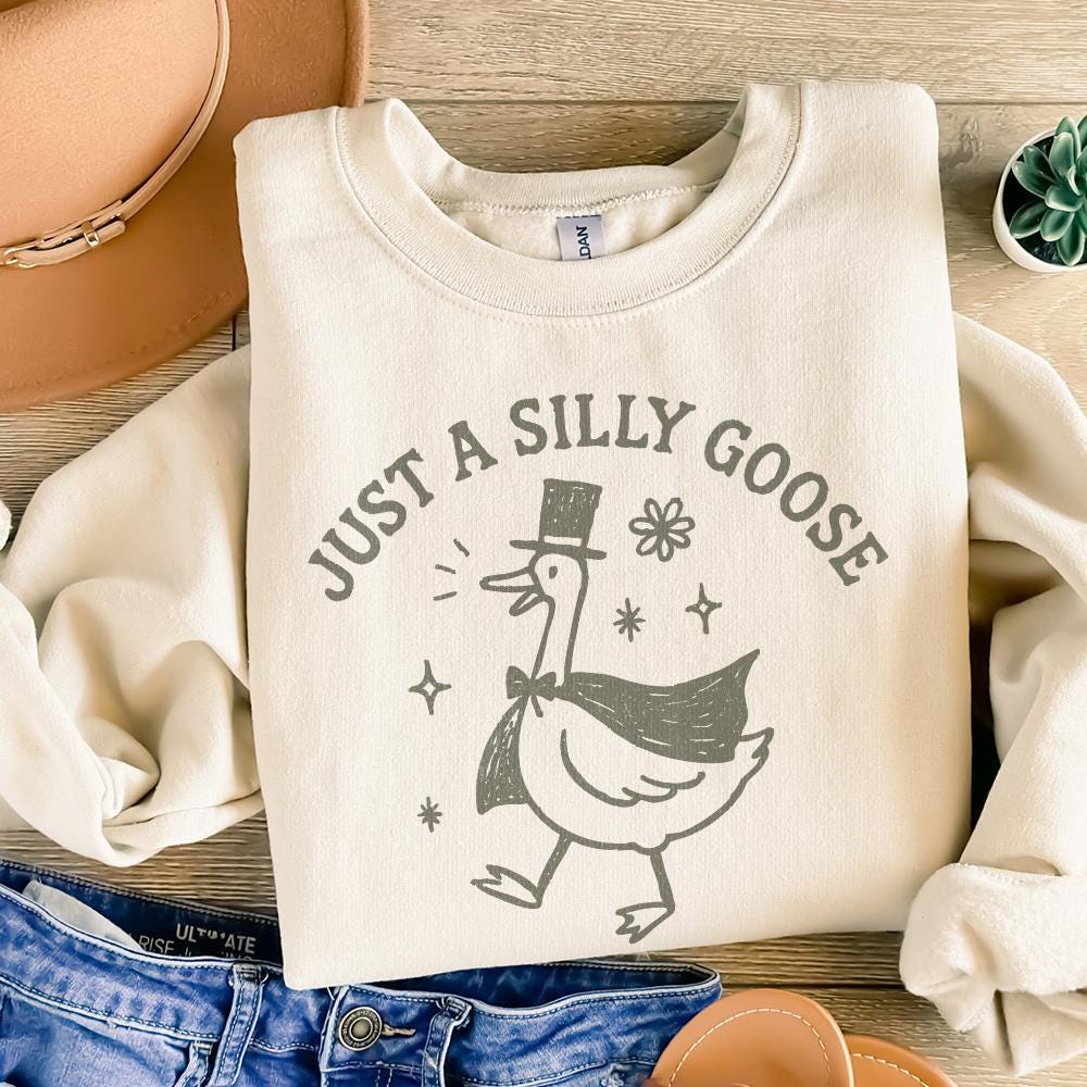 Just A Silly Goose PNG, Funny Goose Shirt - 300 DPI Design for T-Shirt