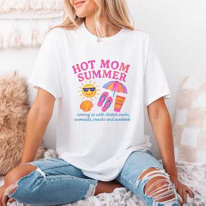 Neon Hot Mom Summer PNG, Retro 90s Digital Download - 300 DPI Design for