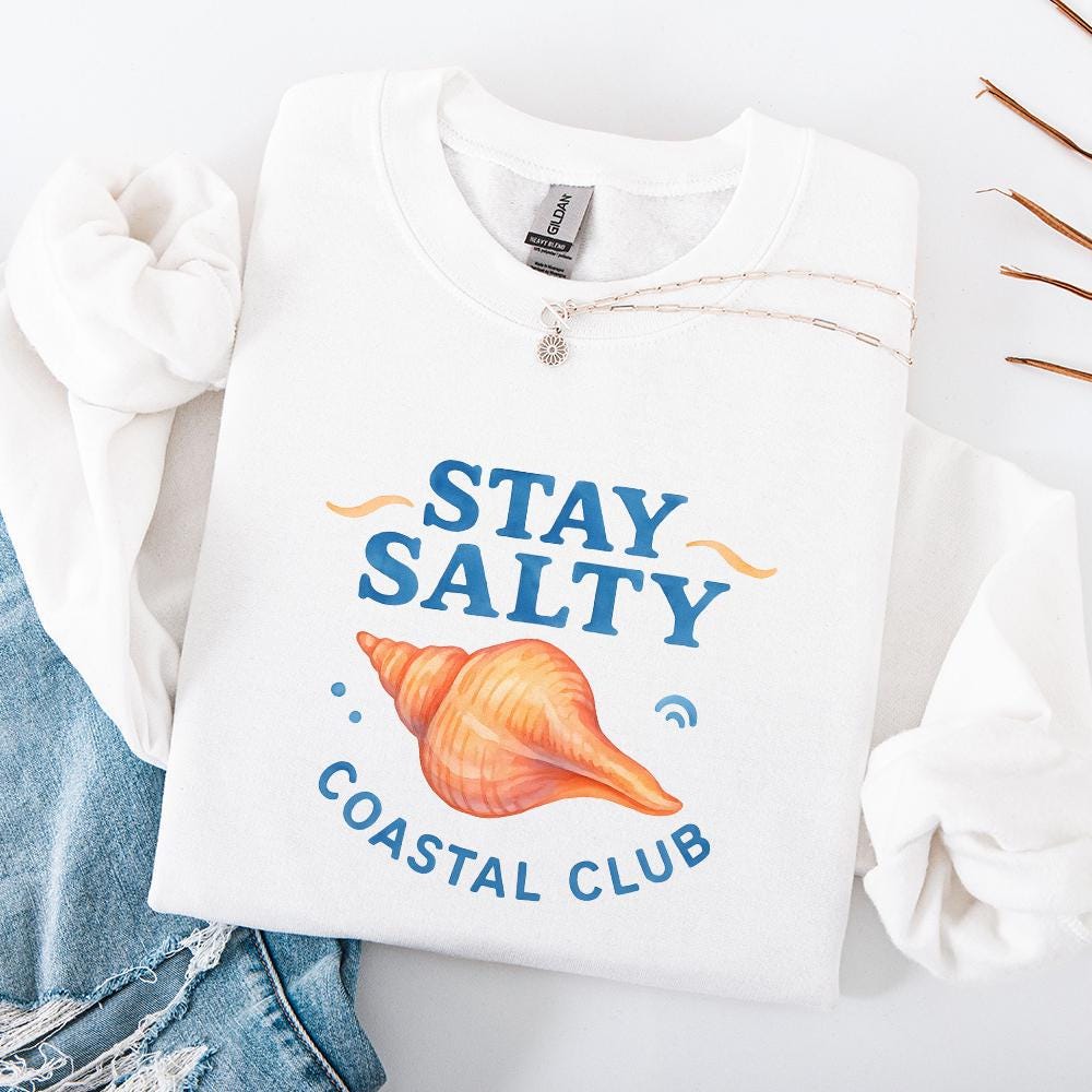 Stay Salty PNG, Coastal Beach Sublimation - 300 DPI Design for T-Shirt