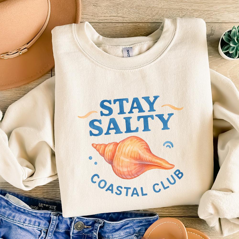 Stay Salty PNG, Coastal Beach Sublimation - 300 DPI Design for T-Shirt