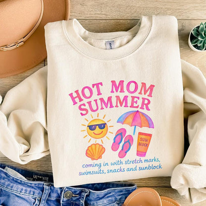 Neon Hot Mom Summer PNG, Retro 90s Digital Download - 300 DPI Design for