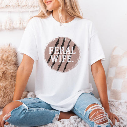 Feral Wife Typography Design PNG, Digital Download - 300 DPI Design for