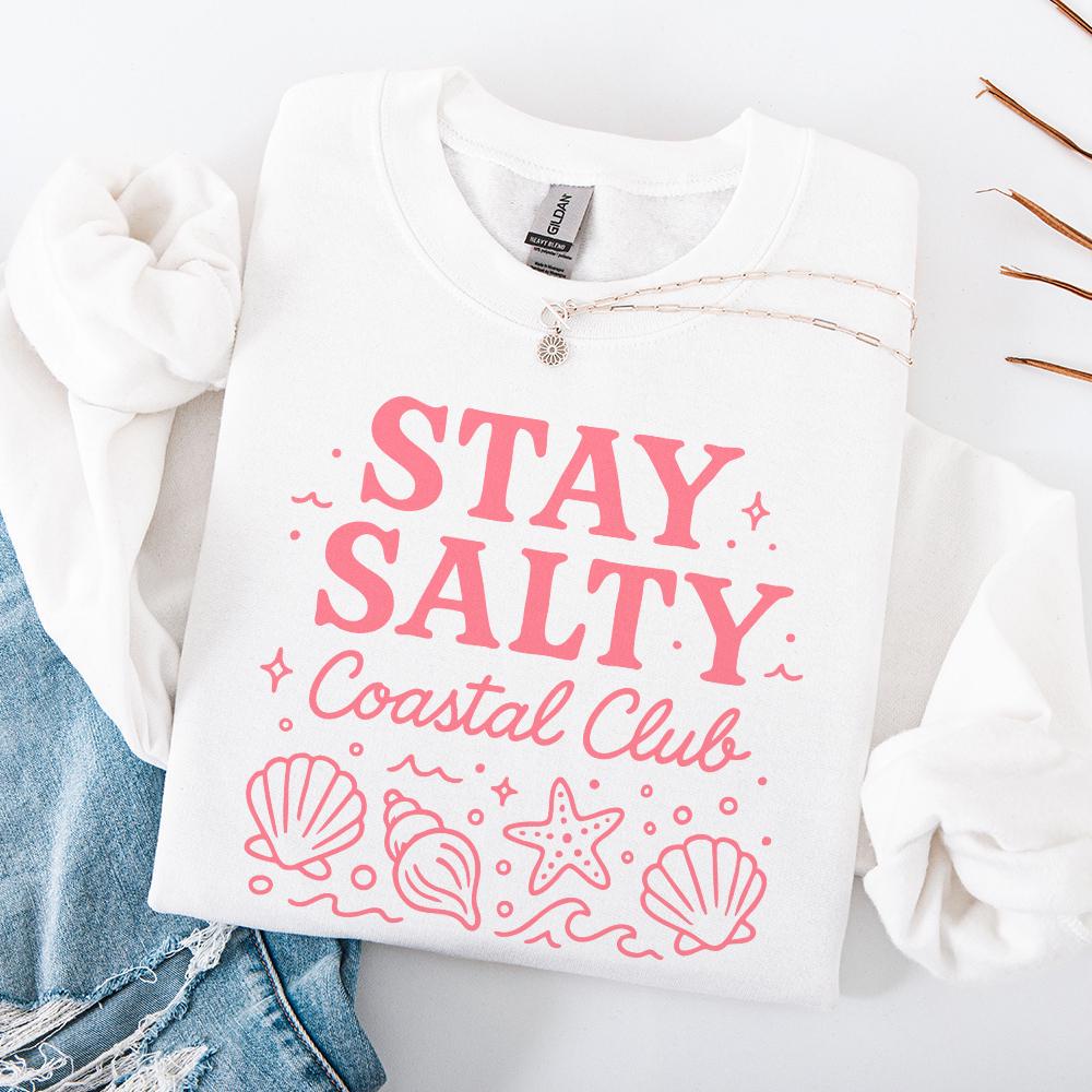 Stay Salty PNG, Seashell Aesthetic - 300 DPI Design for T-Shirt