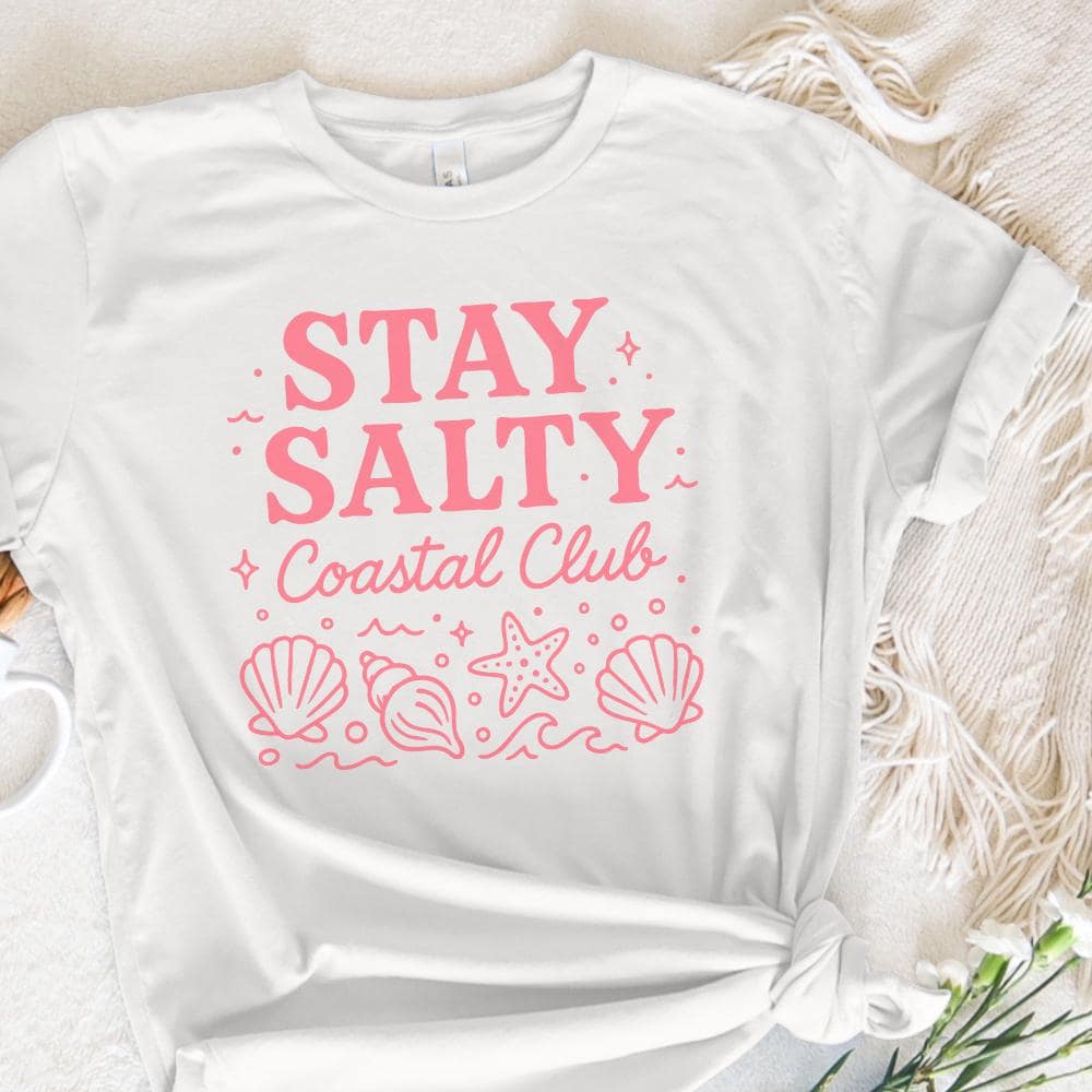 Stay Salty PNG, Seashell Aesthetic - 300 DPI Design for T-Shirt