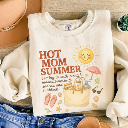 Hot Mom Summer PNG, Self Love Funny Mom Shirt - 300 DPI Design for T-Shirt