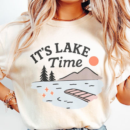 Glitter It's Lake Time Coquette PNG, Summer Vibes - 300 DPI Design for