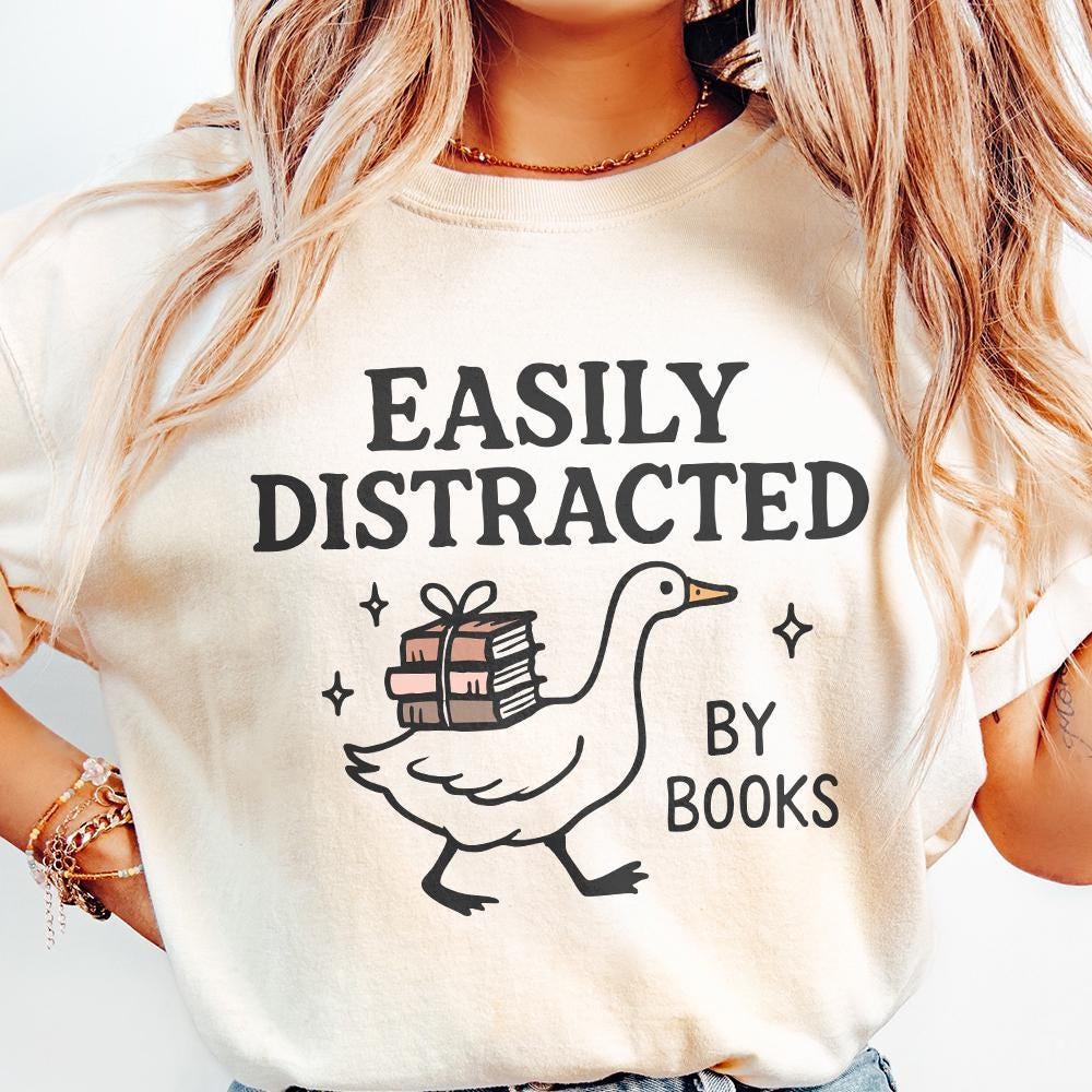 Easily Distracted By Books PNG, Bookish Design - 300 DPI Design for T-Shirt
