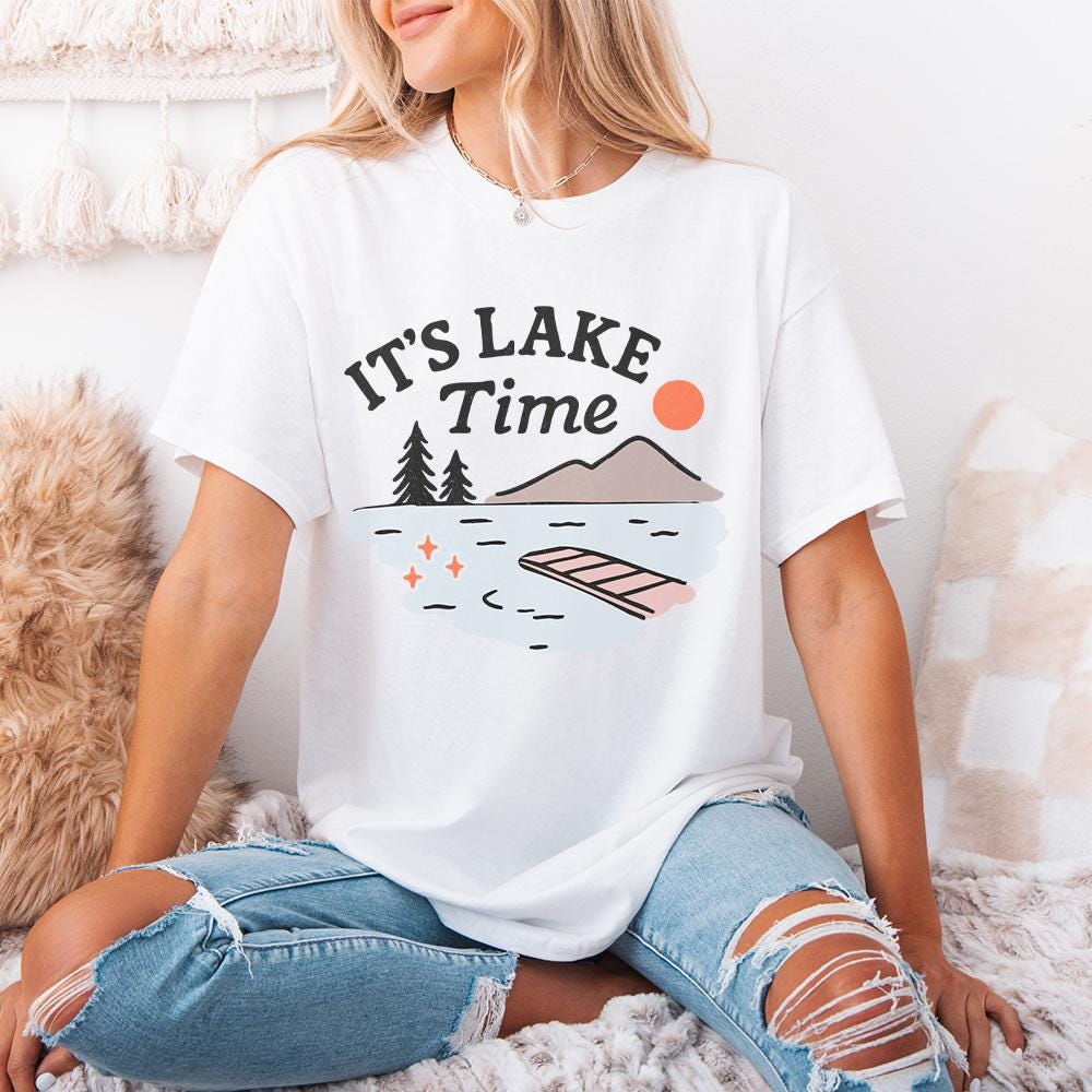 Glitter It's Lake Time Coquette PNG, Summer Vibes - 300 DPI Design for