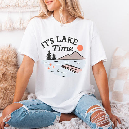 Glitter It's Lake Time Coquette PNG, Summer Vibes - 300 DPI Design for