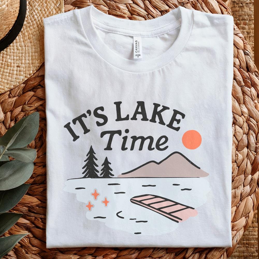 Glitter It's Lake Time Coquette PNG, Summer Vibes - 300 DPI Design for