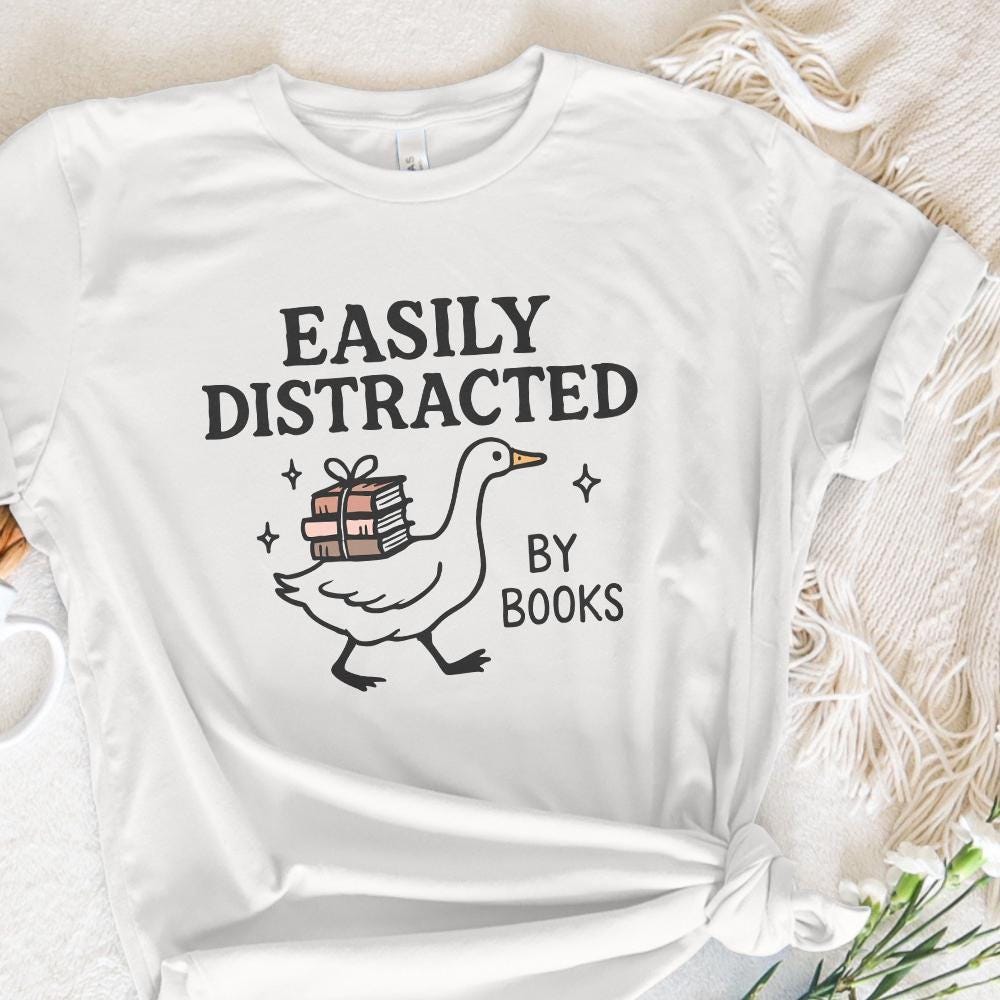 Easily Distracted By Books PNG, Bookish Design - 300 DPI Design for T-Shirt
