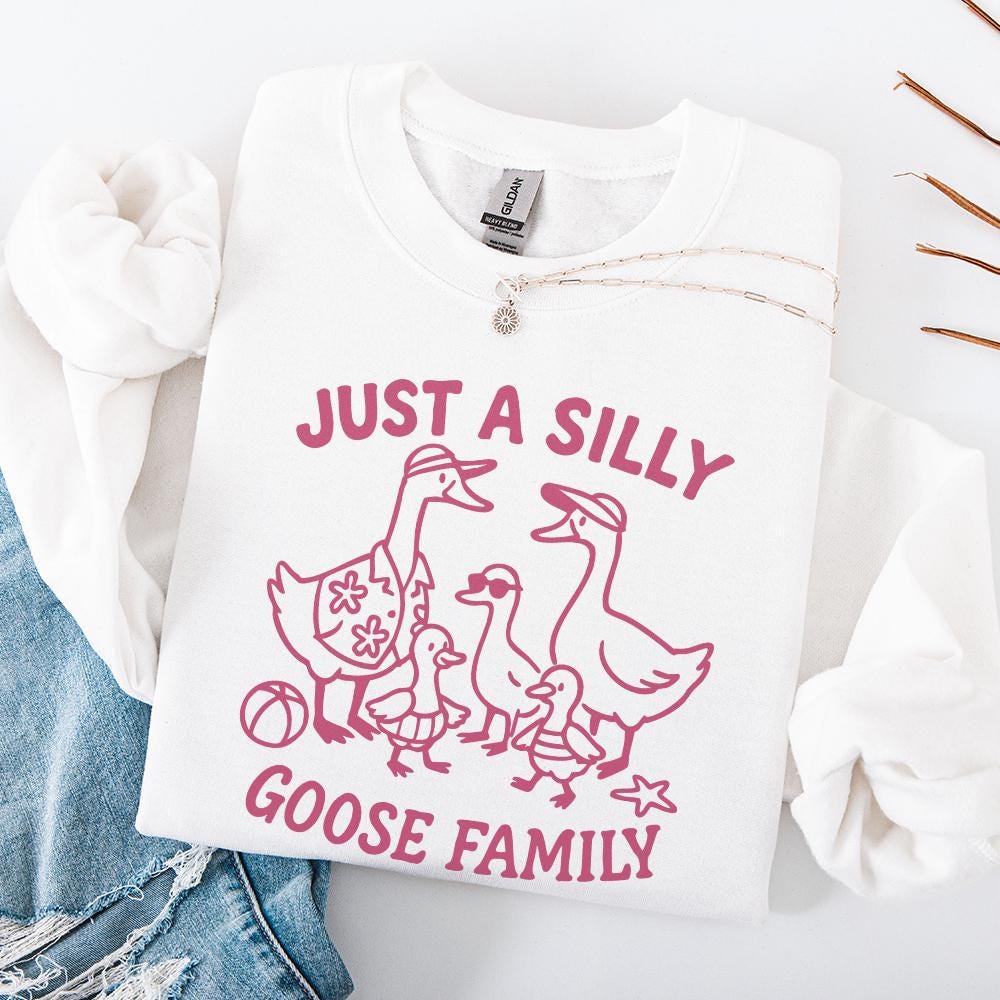 Just A Silly Goose Family PNG, Funny Goose Family Shirt - 300 DPI Design