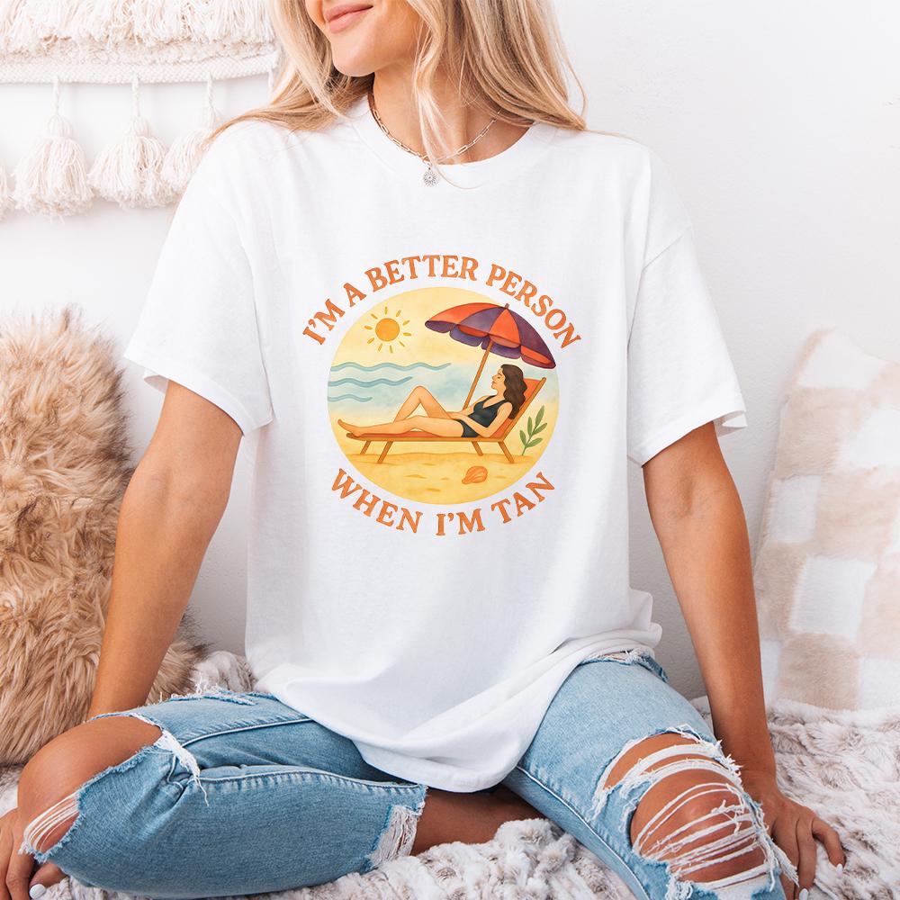 I am better when I'm tan PNG, Retro Summer PNG - 300 DPI Design for T-Shirt