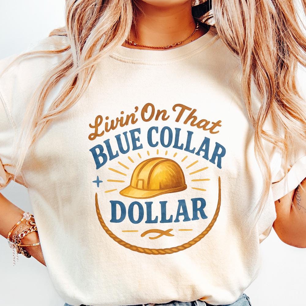 Blue Collar PNG, Country Western png Design - 300 DPI Design for T-Shirt