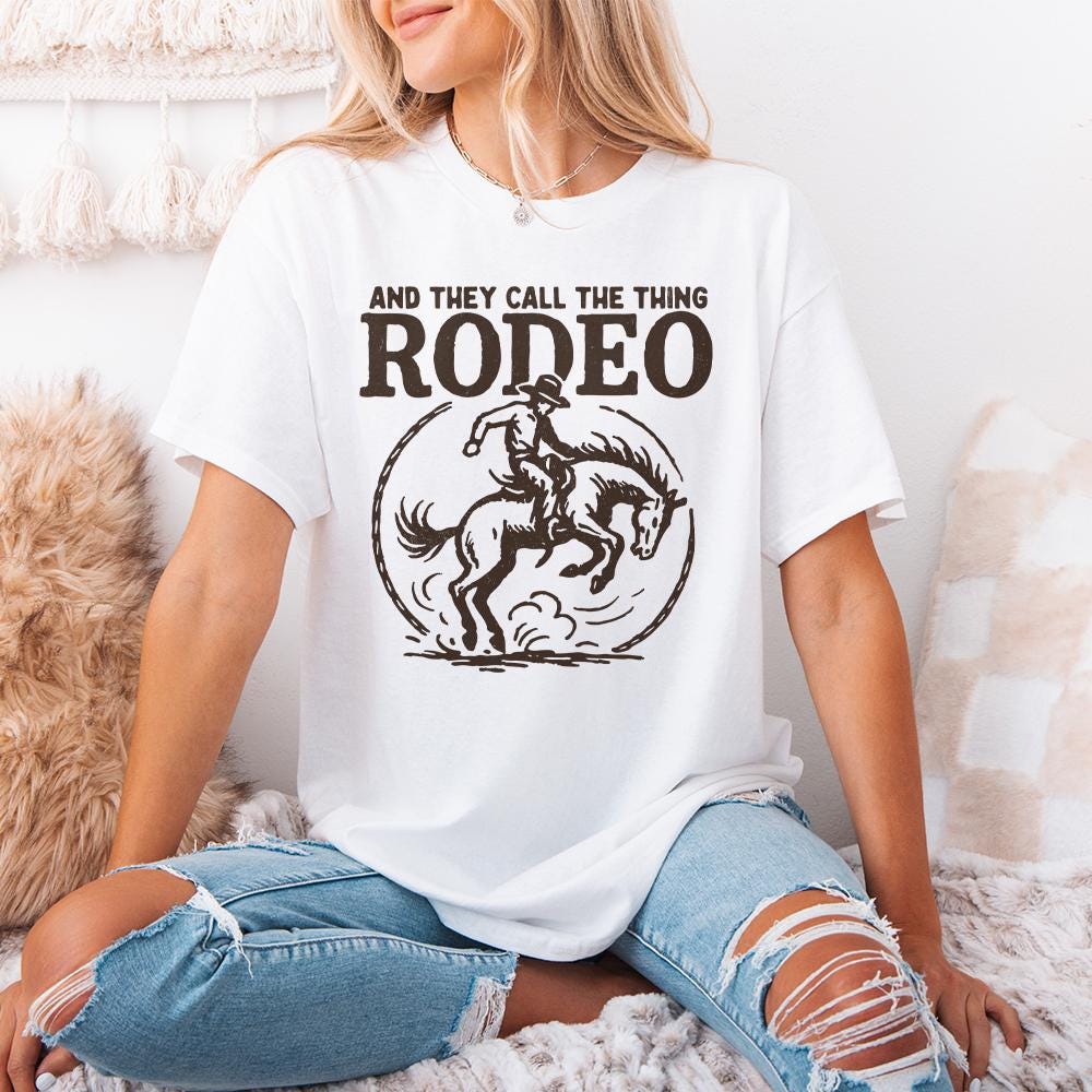 And They Call The Thing Rodeo PNG, Western Cowboy Riding Horse - 300 DPI